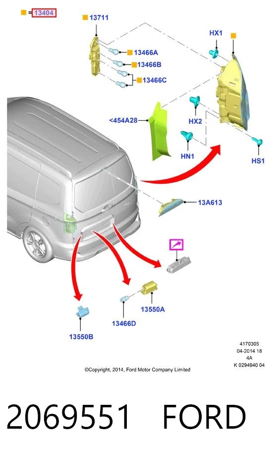 2069551 Ford Lampa zespolona tylna prawa