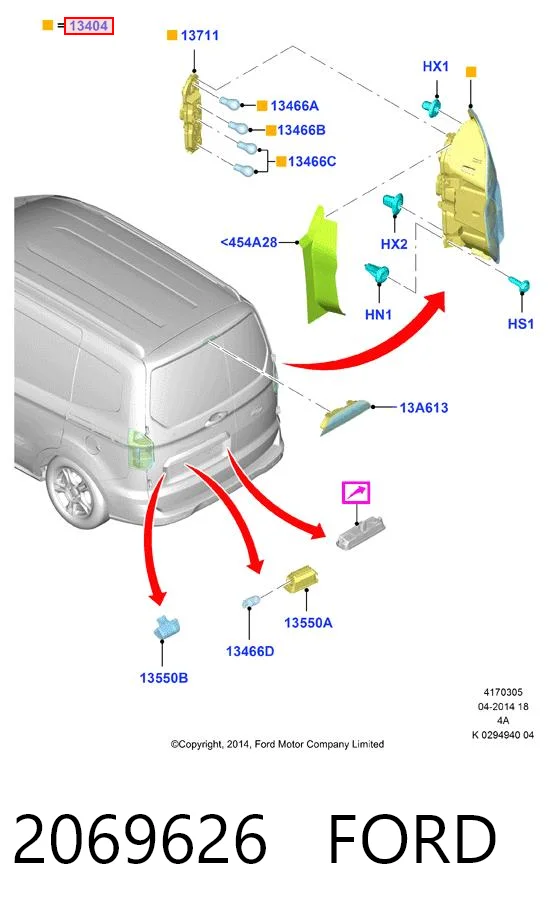 2069626 Ford Lampa zespolona tylna lewa