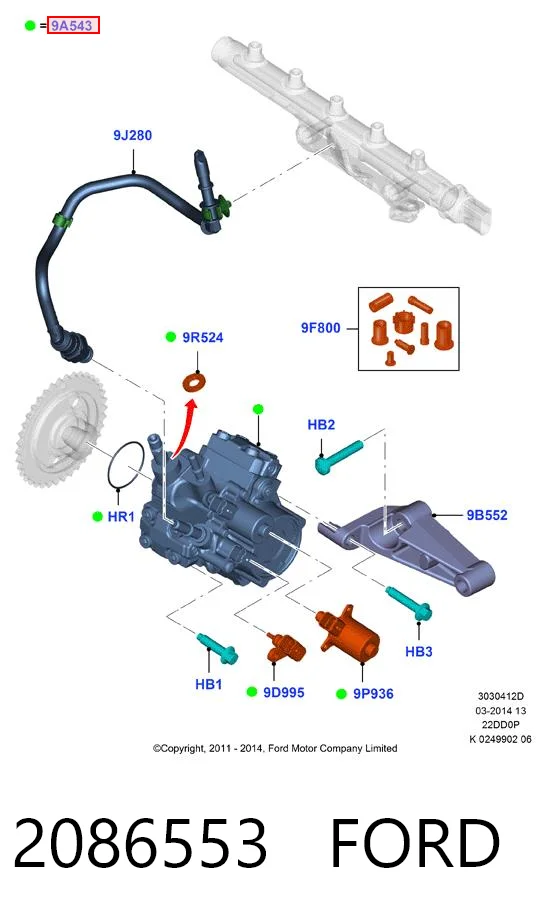 2086553 Ford Pompa wtryskowa wysokiego ciśnienia
