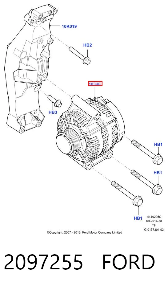 2097255 Ford Alternator