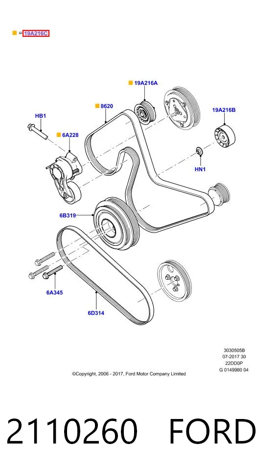 Pasek napędowy mechanizmów, zestaw 1613845880 Peugeot/Citroen