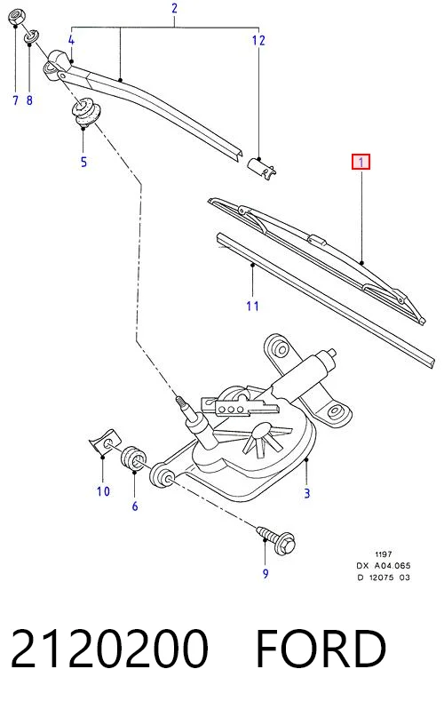 Pióro wycieraczki szyby tylnej do Ford Fiesta Mk4 JAS, JBS