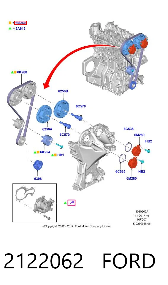 2122062 Ford Pasek rozrządu, zestaw