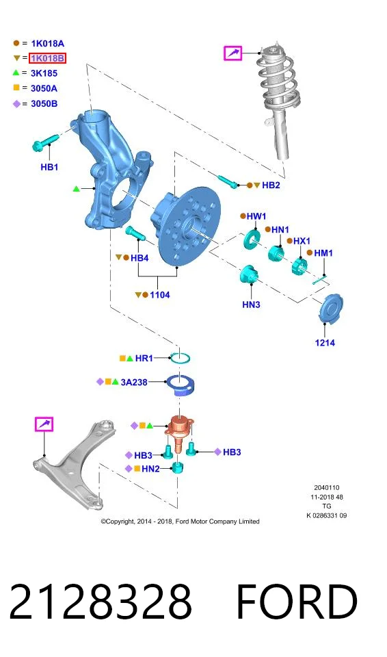 2128328 Ford Piasta przednia