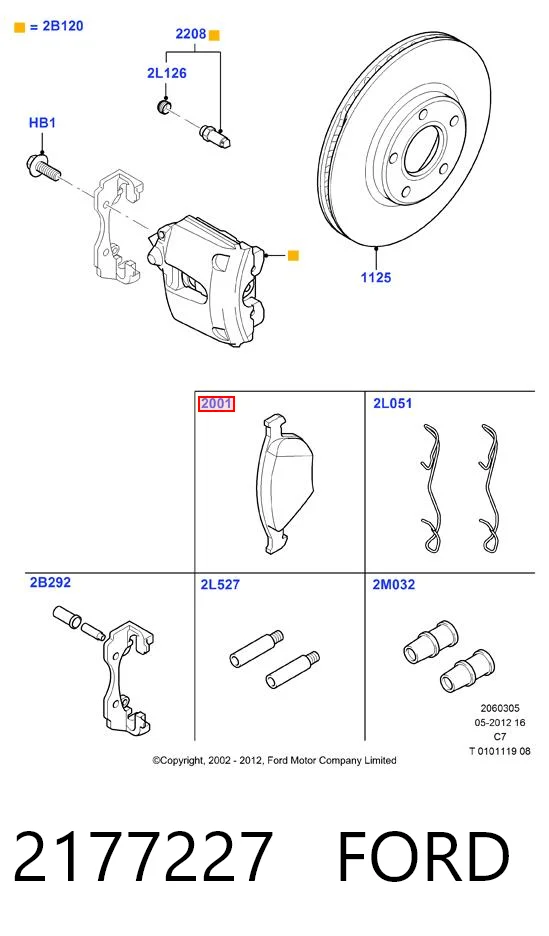 2177227 Ford Klocki hamulcowe przednie tarczowe