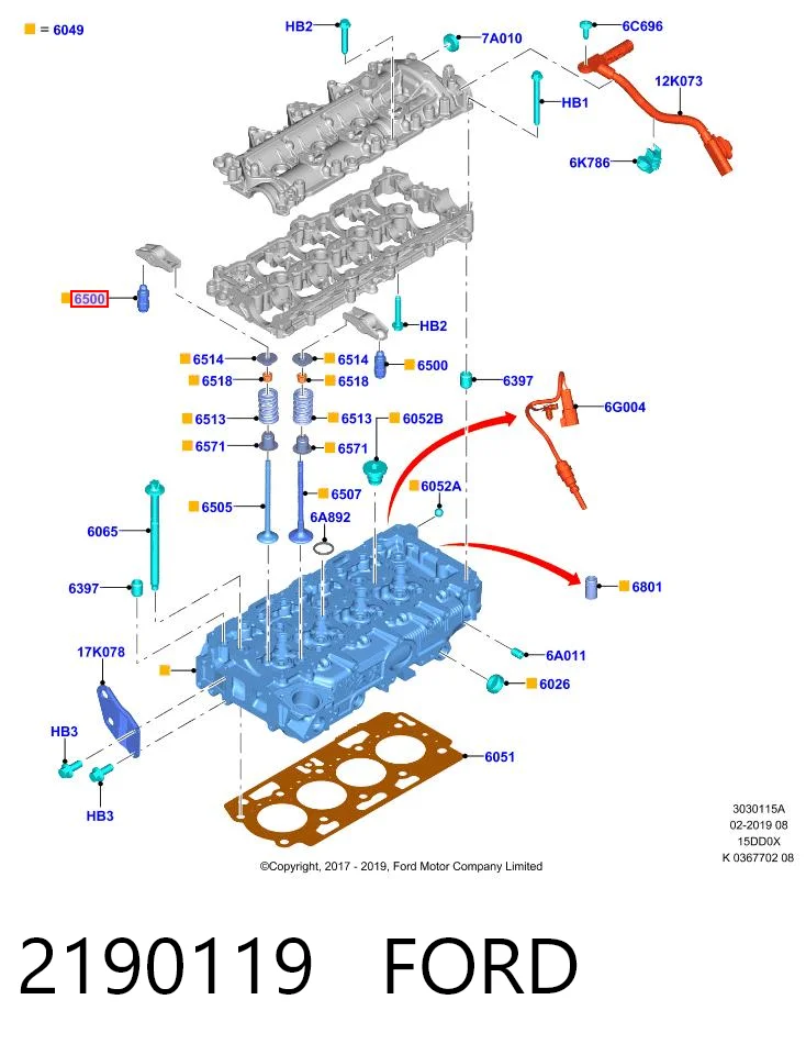 Kompensator hydrauliczny (popychacz hydrauliczny), popychacz zaworu do Ford Focus HN