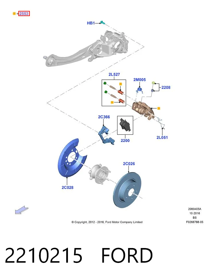 2210215 Ford Zacisk hamulcowy tylny lewy