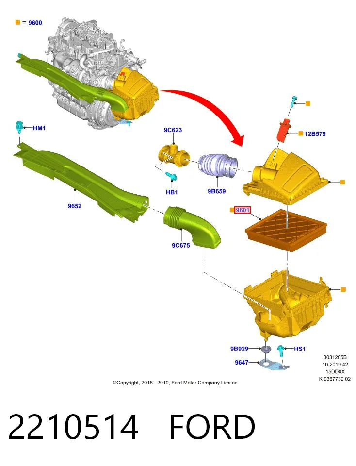 2210514 Ford Filtr powietrza