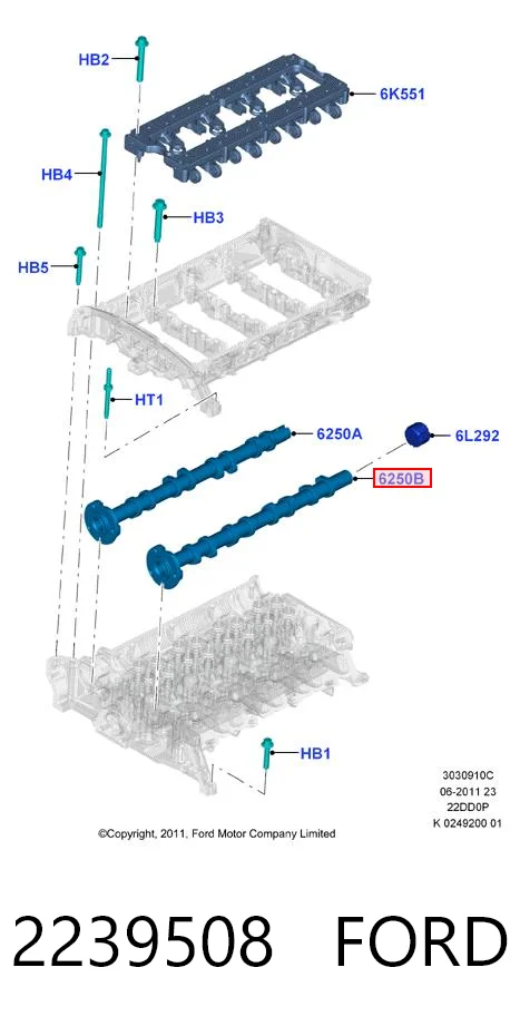 Wał rozrządu silnika ssący, dolotowy do Ford Transit VI V347/8