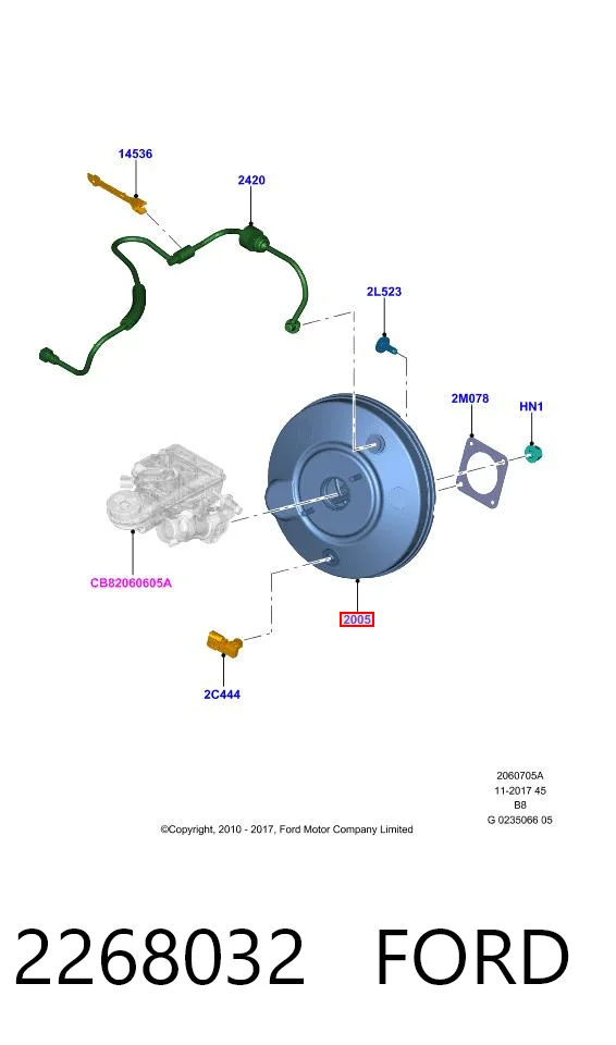 Wzmacniacz próżniowy hamulców Ford Focus III hatchback (CB8) (2010 - 2020) cena, od 107,41 USD