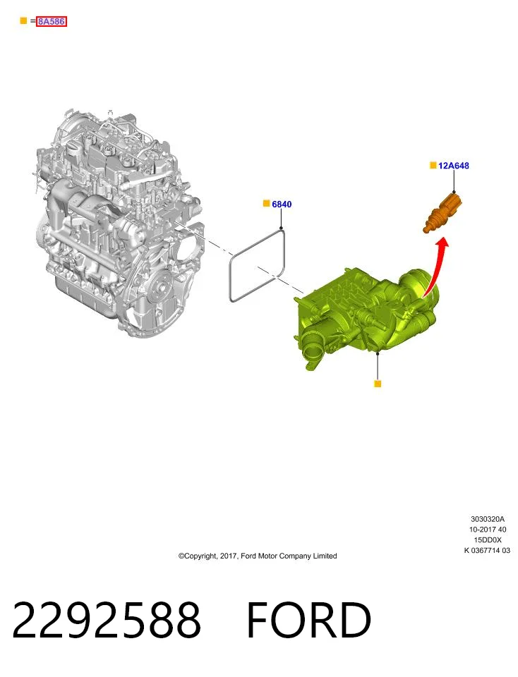  Obudowa termostatu Ford Focus 4