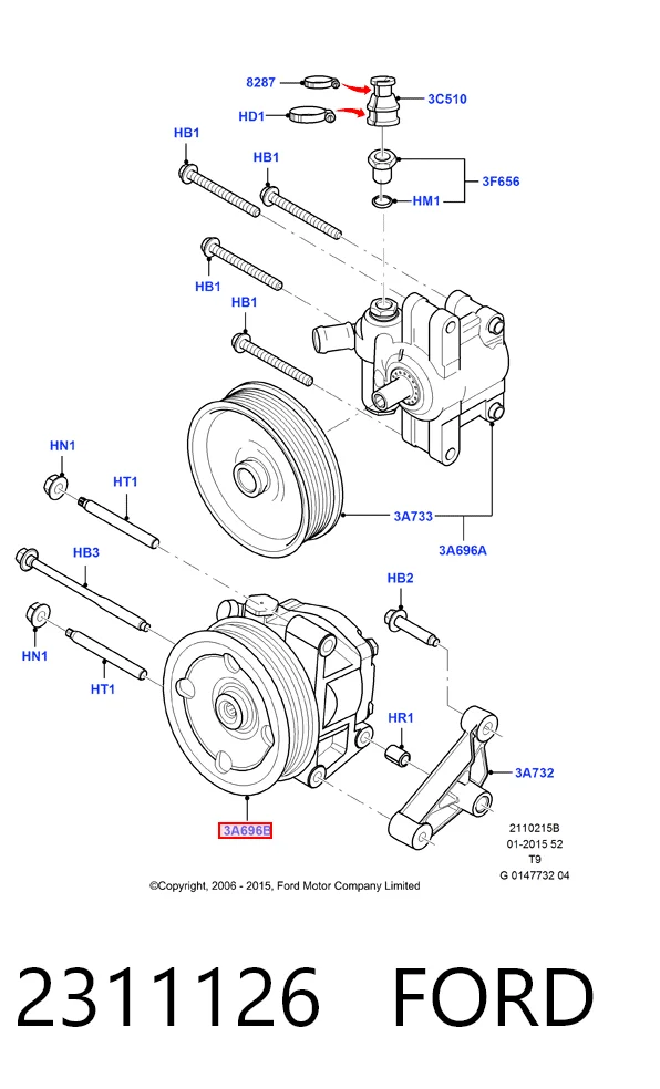 2311126 Ford Pompa wspomagania hydraulicznego kierownicy