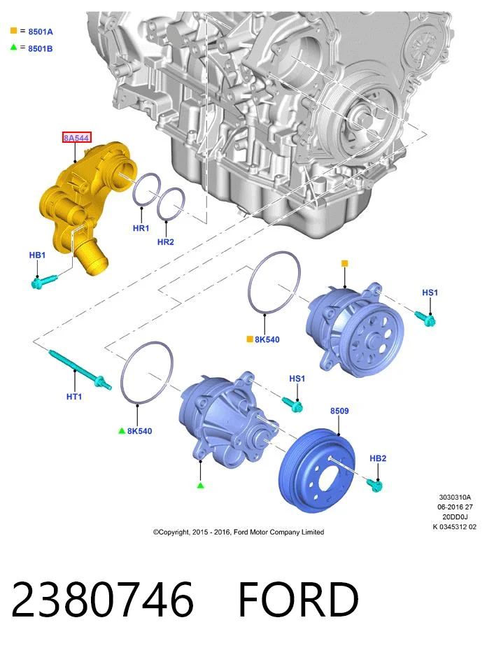 Kołnierz układu chłodzenia (trójnik) do Ford Transit VII V363