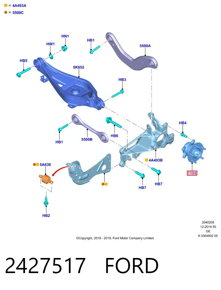 Piasta tylna Ford Focus IV kombi (HP) (2018 - 2026) cena, od 108,40 USD