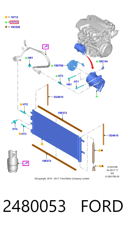2480053 Ford Sprężarka klimatyzacji