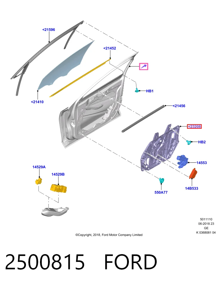 Mechanizm podnoszenia szyby drzwi przednich lewych Ford Focus IV hatchback (HN) (2018 - 2026) cena, od 131,15 USD