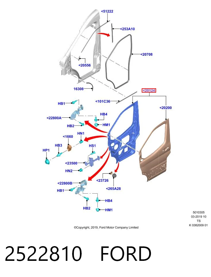 Drzwi przednie prawe do Ford Transit VII V363