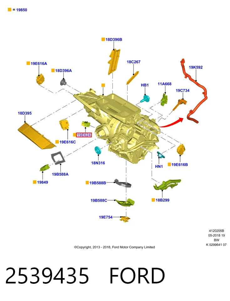 2539435 Ford Rezystor wentylatora nagrzewnicy (ogrzewacza kabiny)