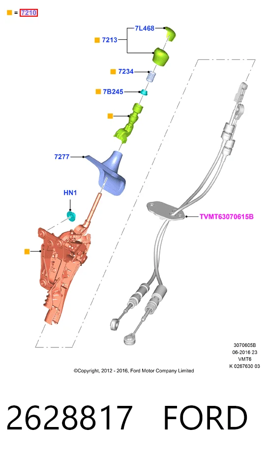 Dźwignia zmiany biegów do Ford Transit VII V363