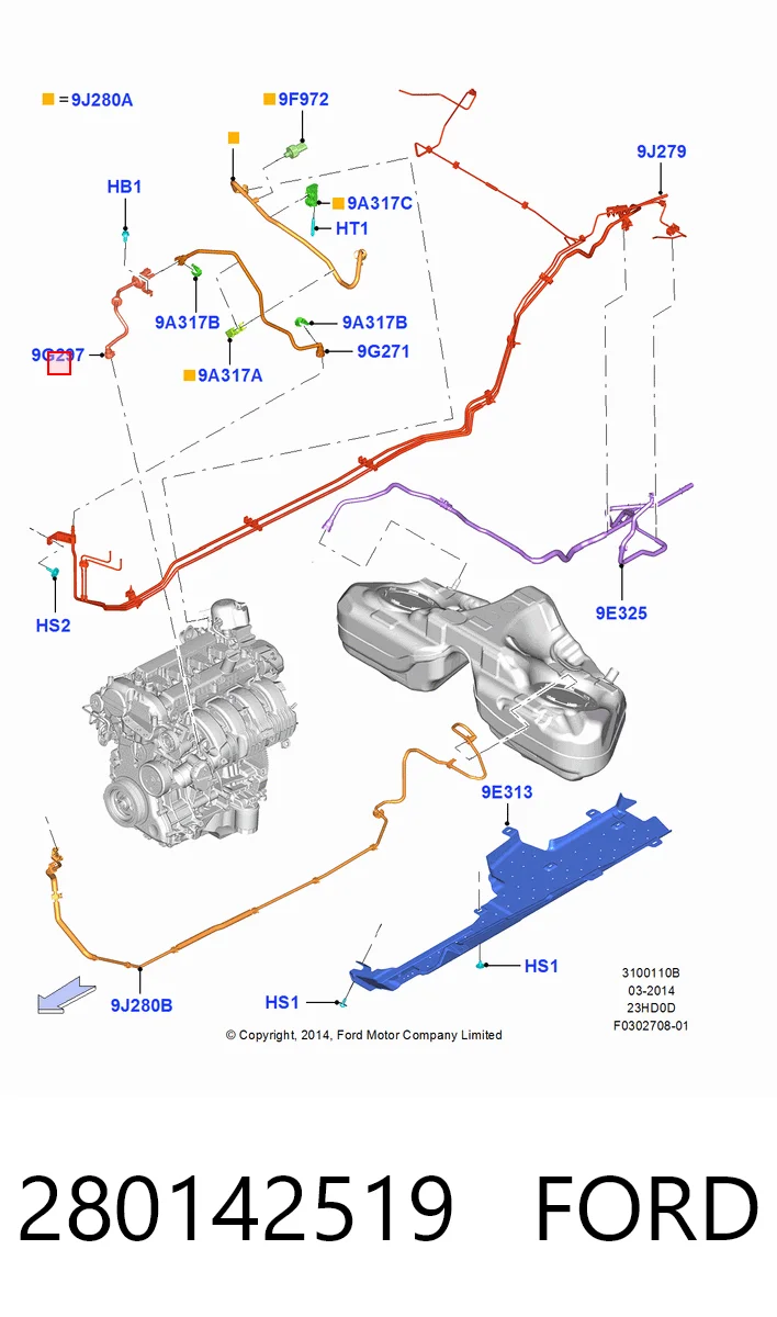 280142519 Ford Zawór pochłaniacza oparów paliwa