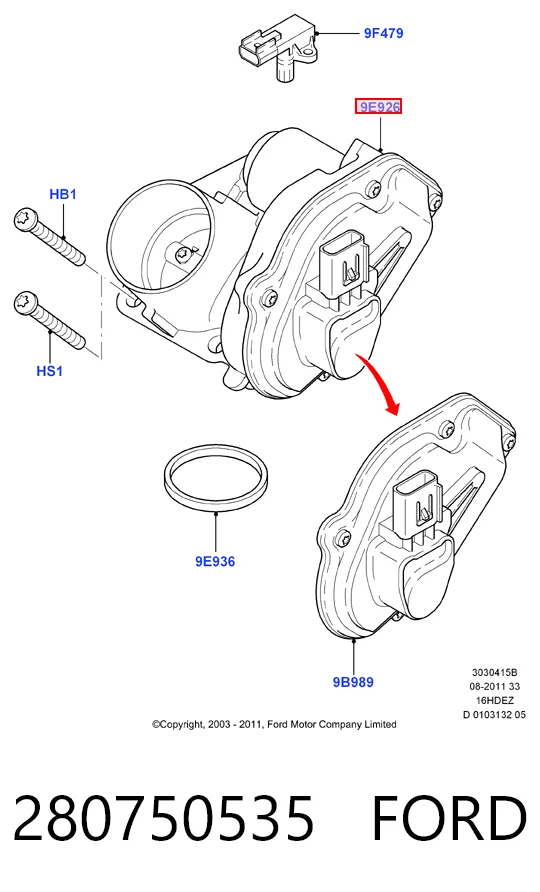 280750535 Ford Przepustnica, komplet