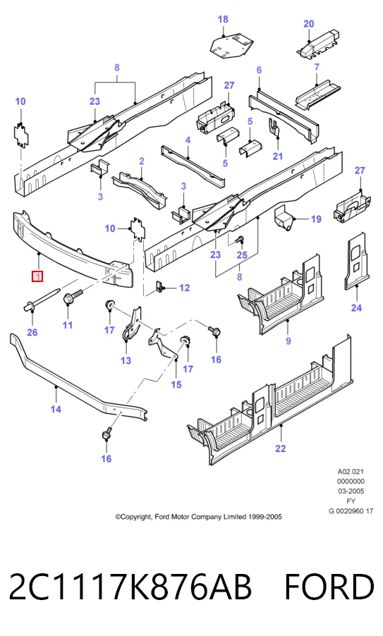 Wzmocnienie zderzaka przedniego Ford Transit V autobus (V184/5) (2000 - 2006) cena, od 109,49 USD