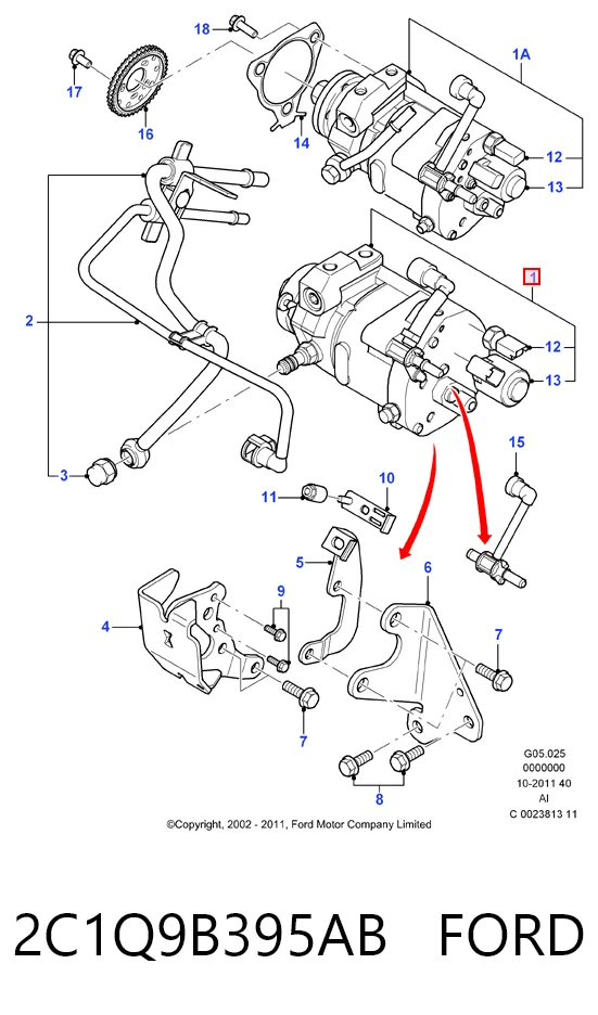 JDE4645E Jaguar Pompa wtryskowa wysokiego ciśnienia