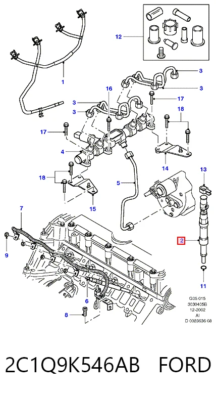 2C1Q9K546AB Ford Wtryskiwacz paliwa