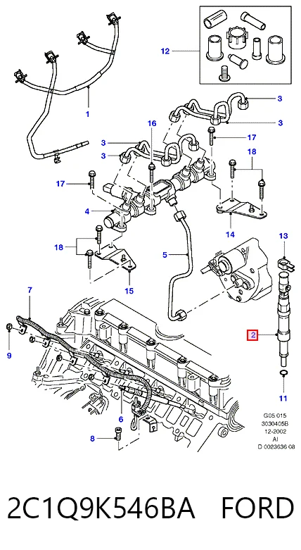 2C1Q9K546BA Ford Wtryskiwacz paliwa