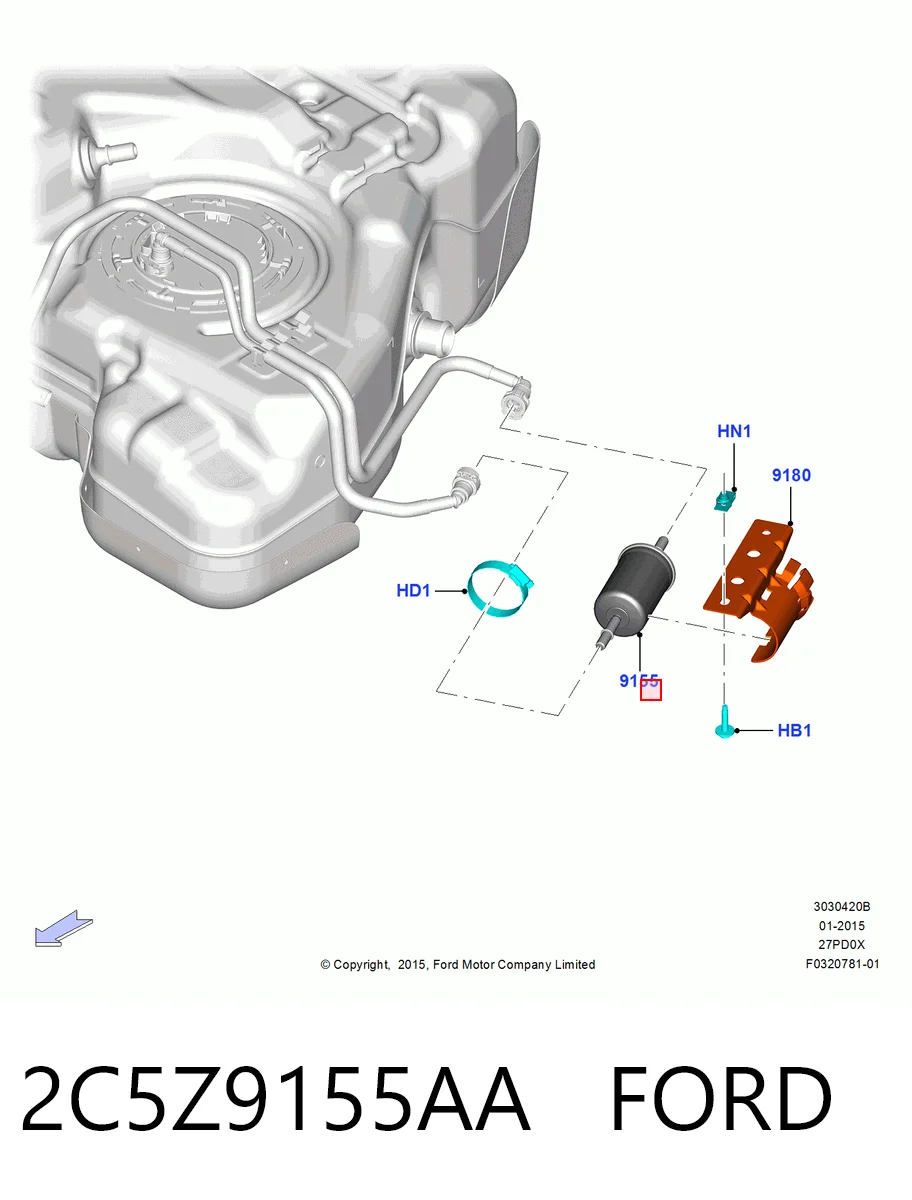 2C5Z9155AA Ford Filtr paliwa
