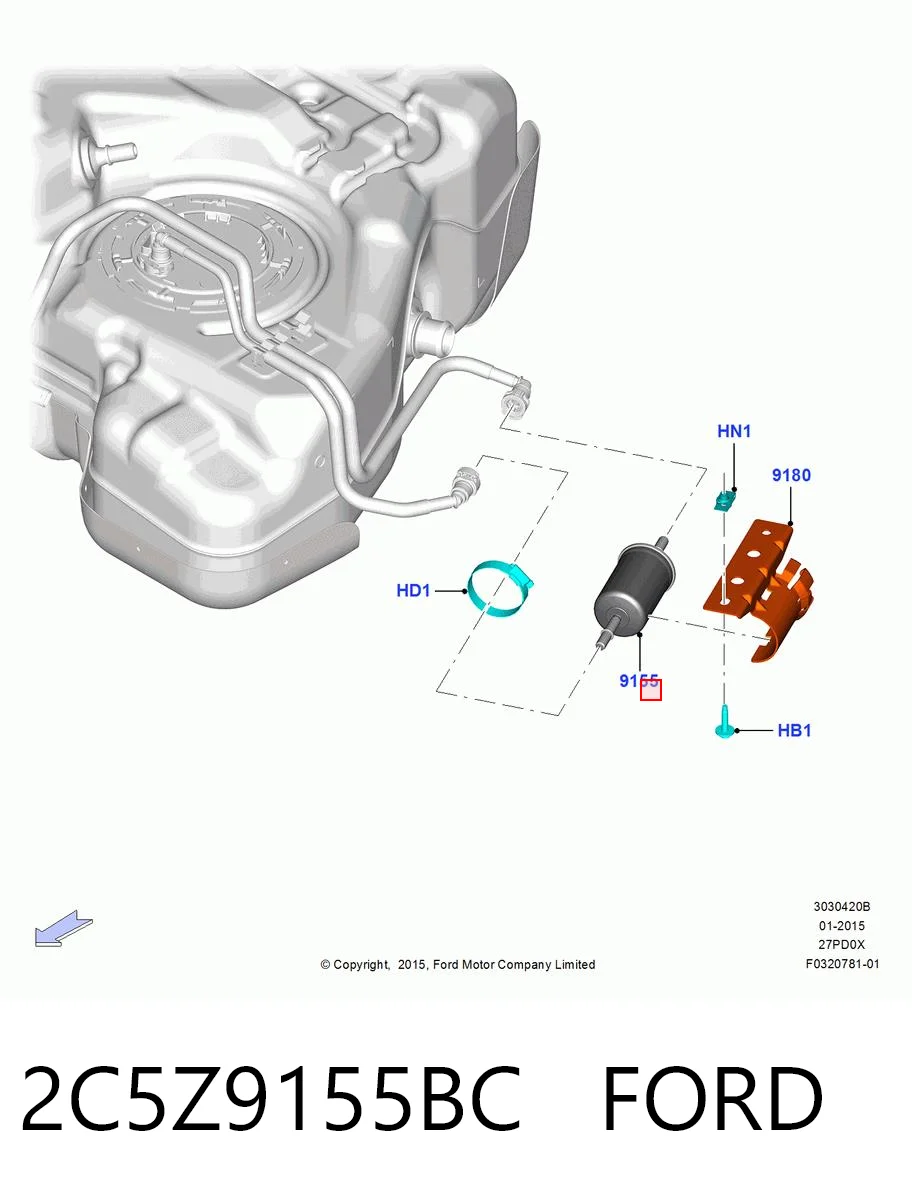 2C5Z9155BC Ford Filtr paliwa