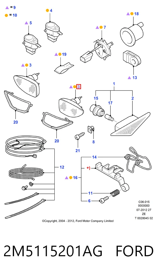 Do koszyka Lampa przeciwmgielna lewa Ford Focus I DAW, DBW