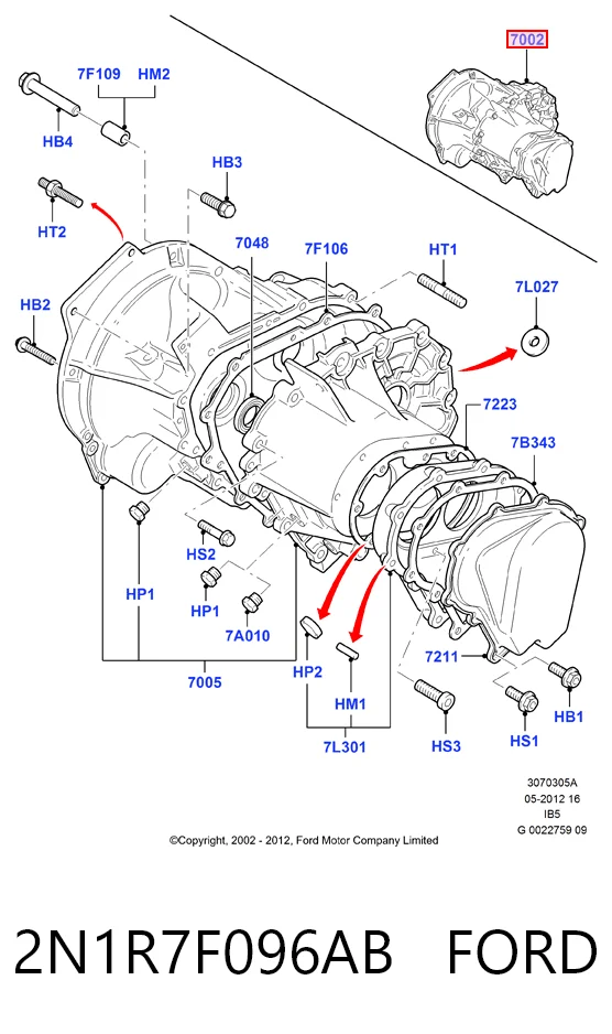 Do koszyka Mechaniczna skrzynia biegów w komplecie Ford Fiesta Mk5 JH, JD
