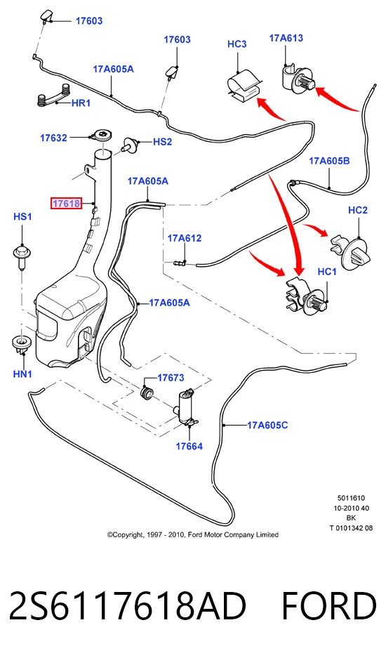 Zbiorniczek spryskiwacza szyb do Ford Fiesta Mk5 JH, JD