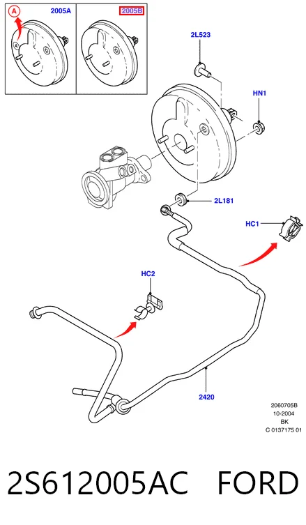 Wzmacniacz próżniowy hamulców Ford Fusion kombi (JU) (2002 - 2012) cena, od 49,46 USD