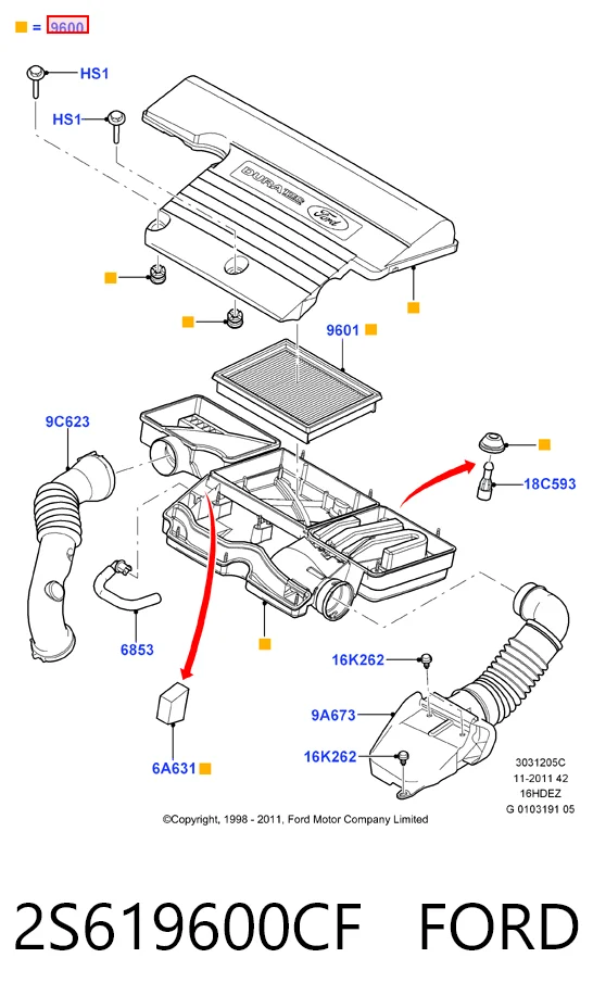 Obudowa filtra powietrza do Ford Fusion  JU