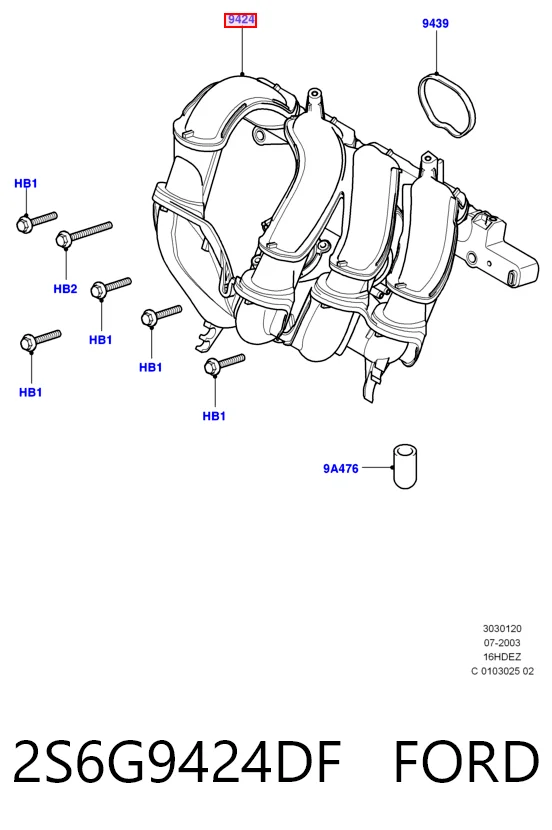 Do koszyka Kolektor ssący Ford Fusion  JU