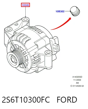2S6T10300FC Ford Alternator