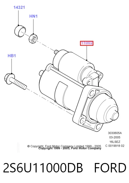 2S6U11000DB Ford Rozrusznik