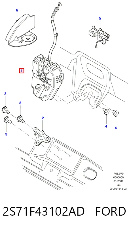Zamek klapy bagażnika (3/5 drzwi tylnych) Ford Mondeo III hatchback (B5Y) (2000 - 2007) cena, od 44,36 USD