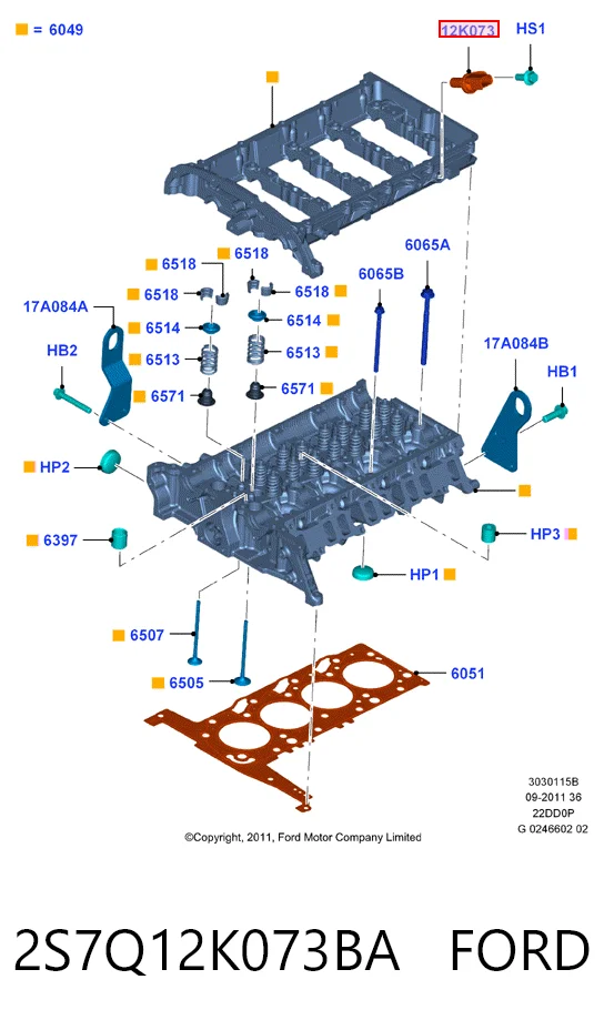 2S7Q12K073BA Ford Czujnik położenia wałka rozrządu