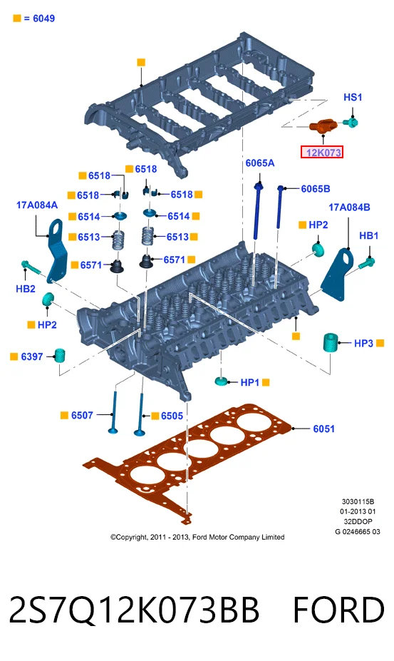 2S7Q12K073BB Ford Czujnik położenia wałka rozrządu