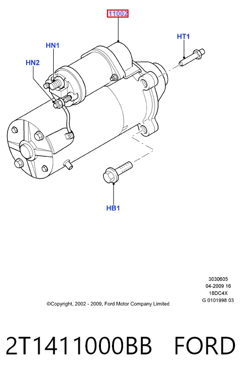 2T1411000BB Ford Rozrusznik