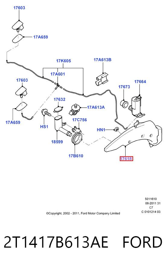 Zbiorniczek spryskiwacza szyb Ford Connect awangarda (TC7) (2002 - 2013) cena, od 51,32 USD
