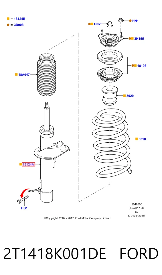 2T1418K001DE Ford