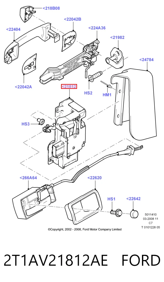 Zamek drzwi przednich prawych Ford Fusion kombi (JU) (2002 - 2012) cena, od 66,49 USD