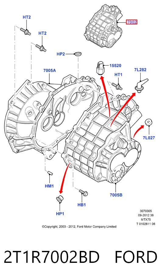 Mechaniczna skrzynia biegów w komplecie do Ford Connect  TC7