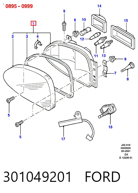 Reflektor lewy do Ford Fiesta COURIER J5S, J3S