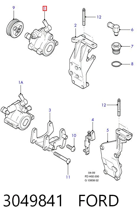 3049841 Ford Pompa wspomagania hydraulicznego kierownicy