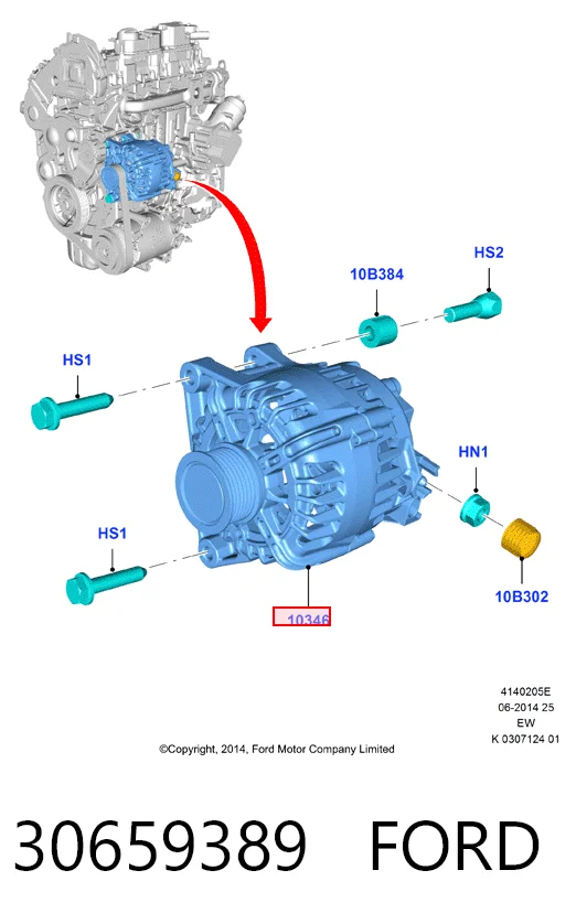 30659389 Ford Alternator